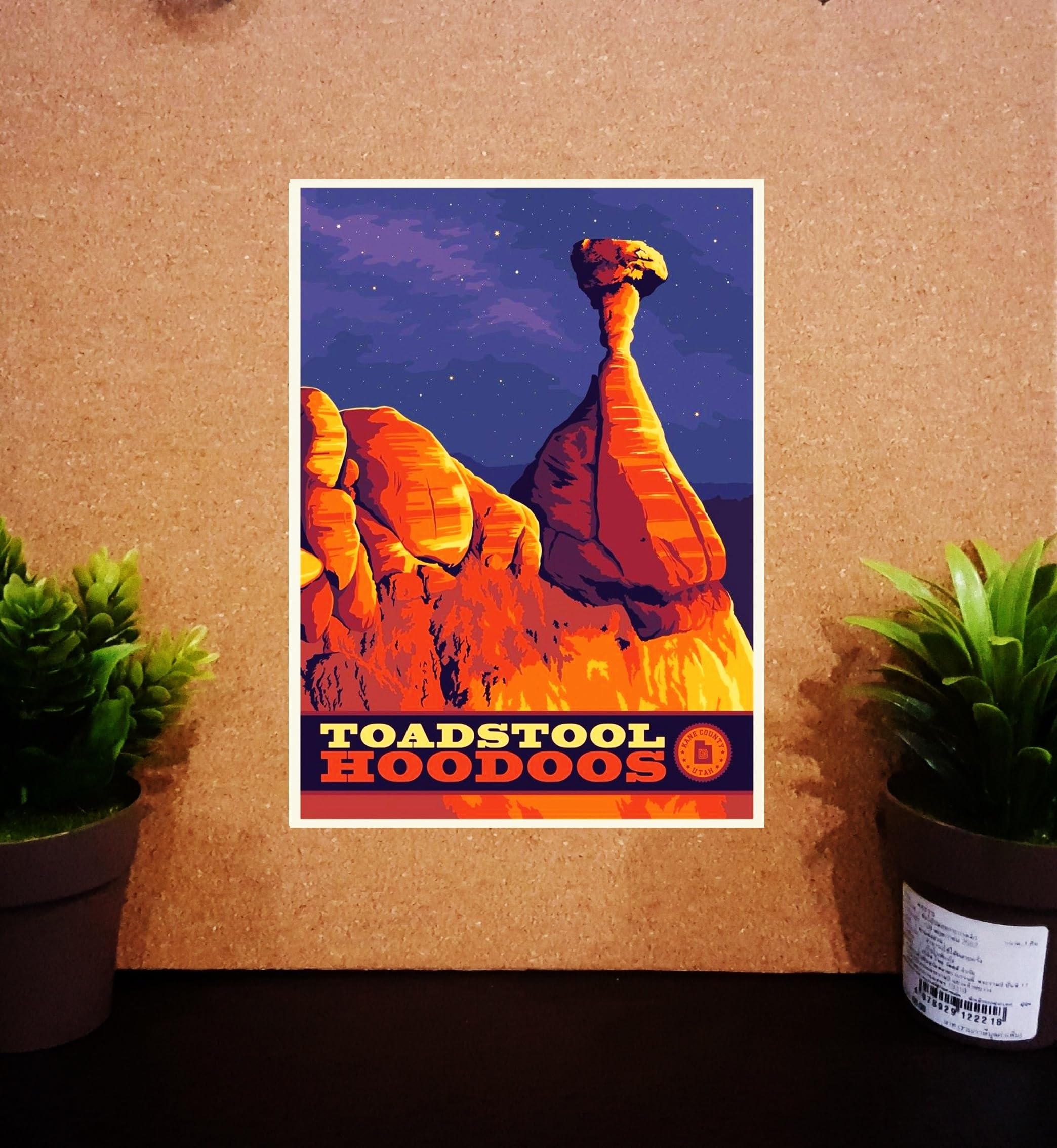 Utah State USA America Fridge Magnet SET 1 Art Souvenir Gift Vintage Retro 2x3" (Toadstool Hoodoos 1)