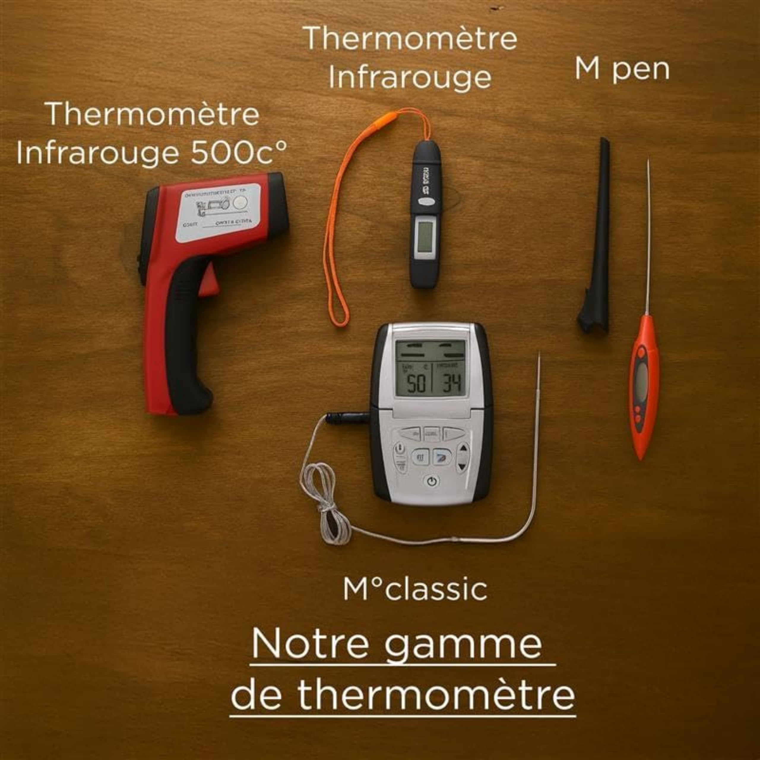 Mastrad Thermosonde De Cuisson m°classic+ Thermomètre Sonde 0-210°C Programmable Viande Cuisson Compatible Four BBQ Induction Alarme Temps Restant 1 Pile AAA