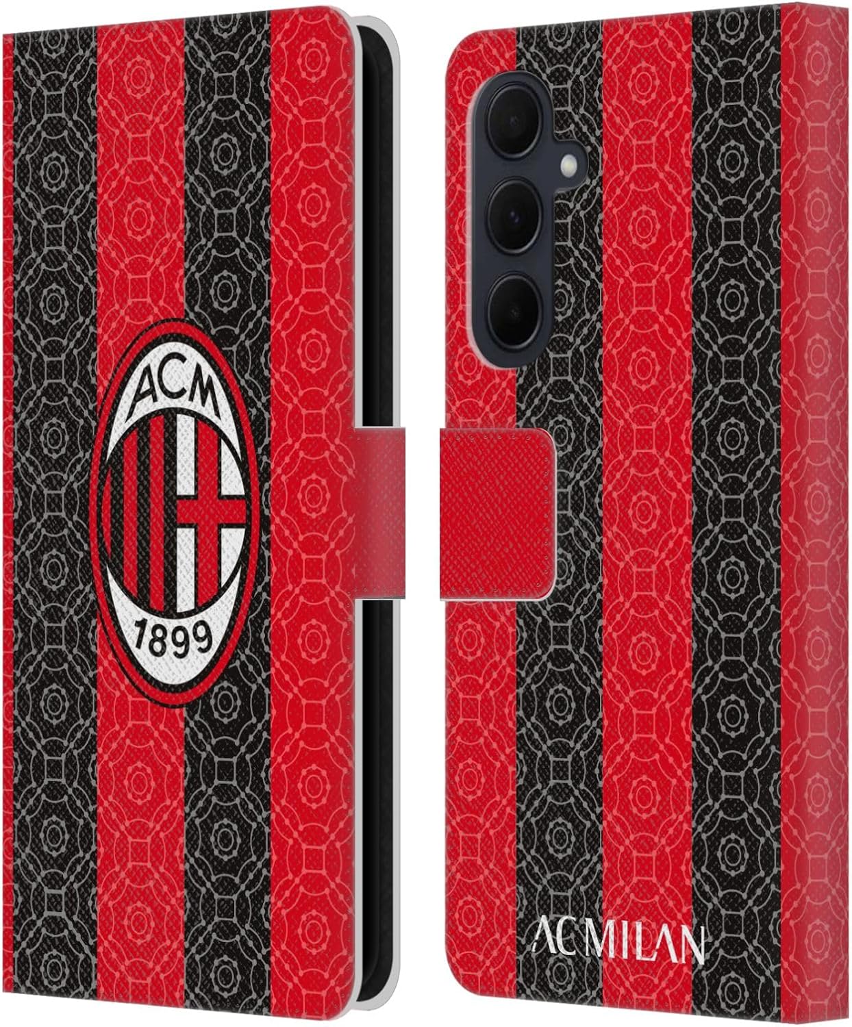 Head Case Designs Officially Licensed AC Milan Home 2020/21 Crest Kit Leather Wallet Case Compatible with Samsung Galaxy A35 5G