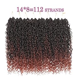 8 Packs Curly Boho Braids Faux Locs Crochet Hair, 22 Inch Goddess Locs Crochet Hair, Hippie Locs, Hair Extensions (22 Inch, 8 Packs, T350)