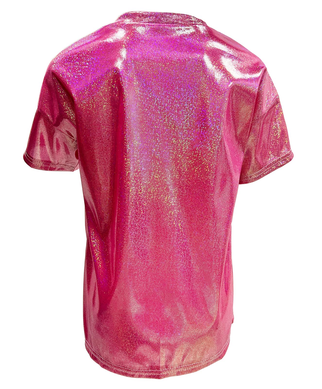 ZUYPSK T-shirt métallique pour enfants garçons et filles - Haut ample - Manches courtes - Paillettes - Fête de performance - T-shirt de danse jazz
