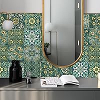 Vista 67 de Alwayspon Adhesivo para azulejos de pared moriscos, despegar y pegar, calcomanías de vinilo autoadhesivas para azulejos de cocina y baño, 6 x 6
