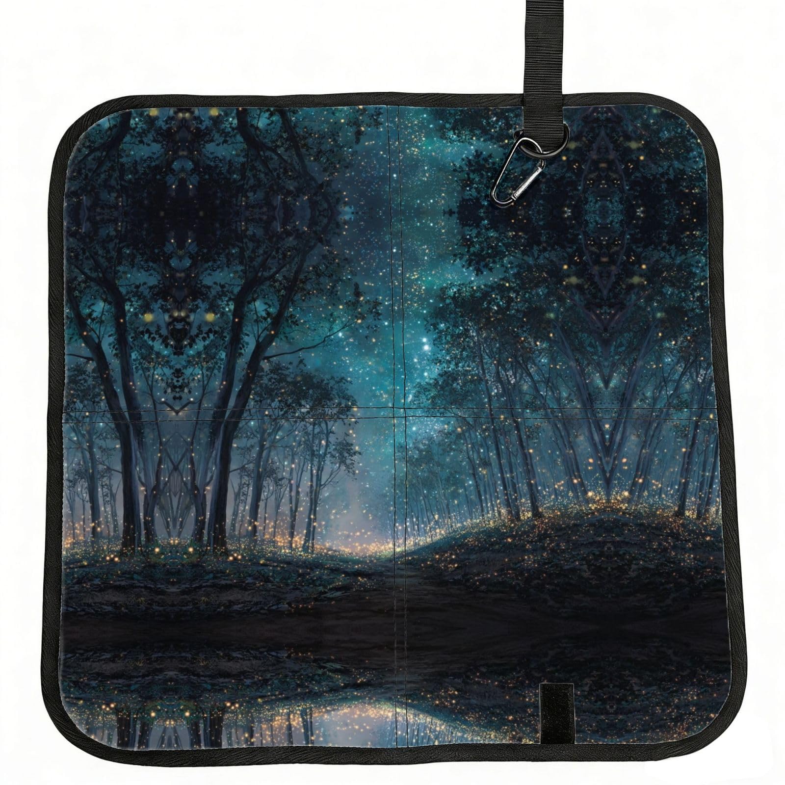 MROWYC Firefly Sky Printed Foldable Seat Cushion - Portable with Carabiner, for Stadium, Camping, Hiking
