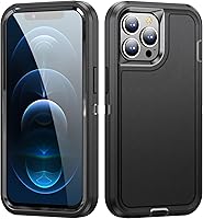Vista 3 de Funda para iPhone 12 Pro Max para hombres, híbrida a prueba de caídas resistente, resistente, a prueba de golpes, ajuste delgado, funda protectora