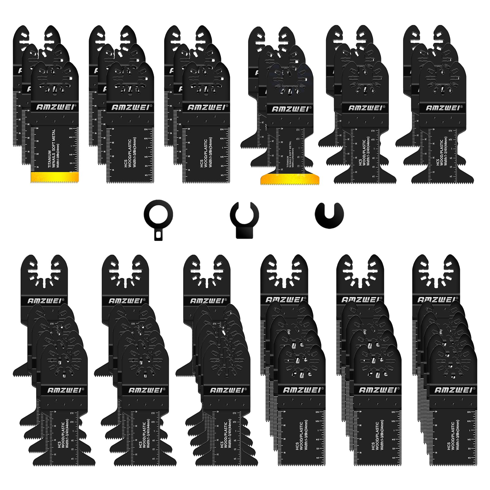 Lames pour outils multifonctions oscillants en titane pour bois lot de 50