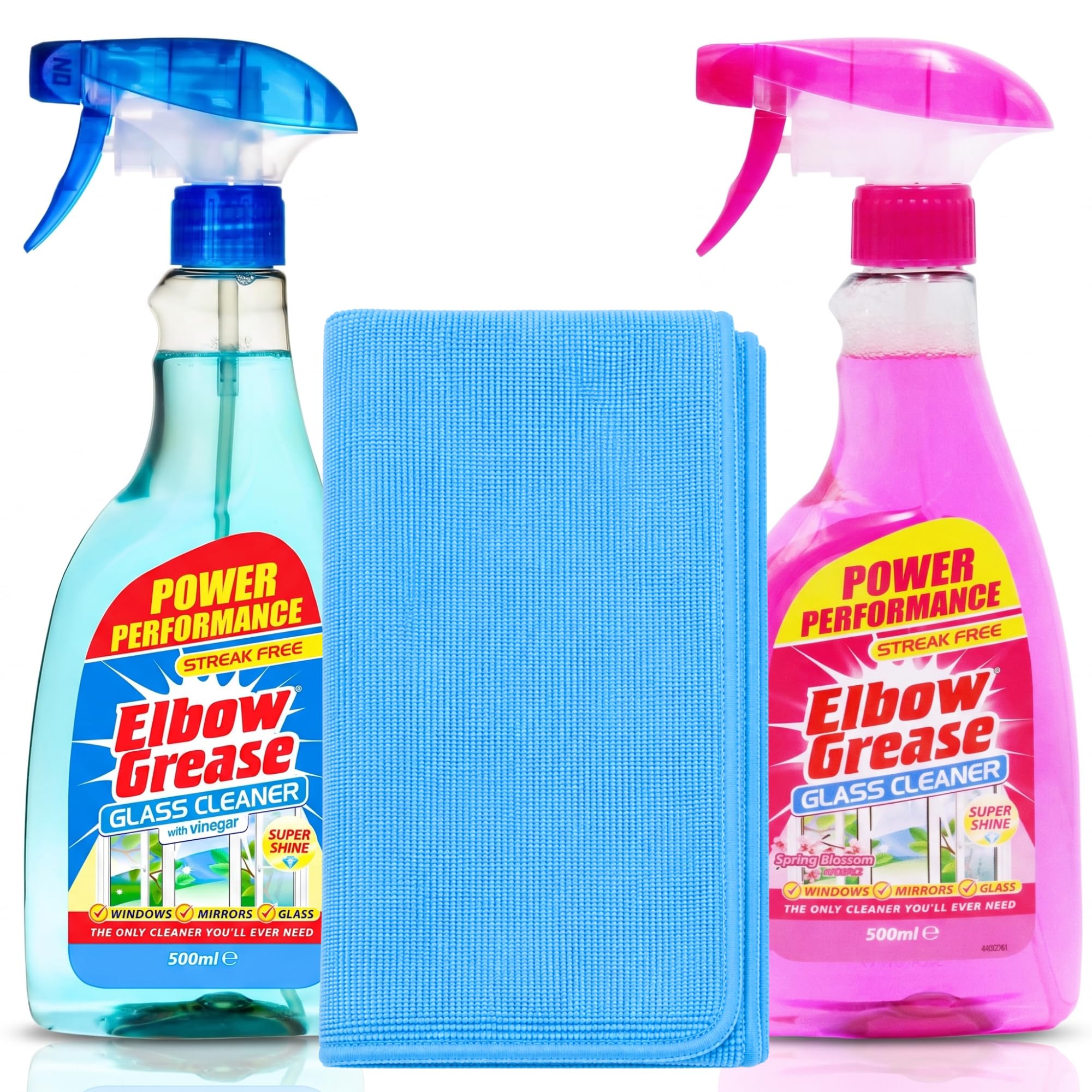 Elbow Grease Glass Cleaner with Vinegar for Windows and Mirrors 2 x 500ml