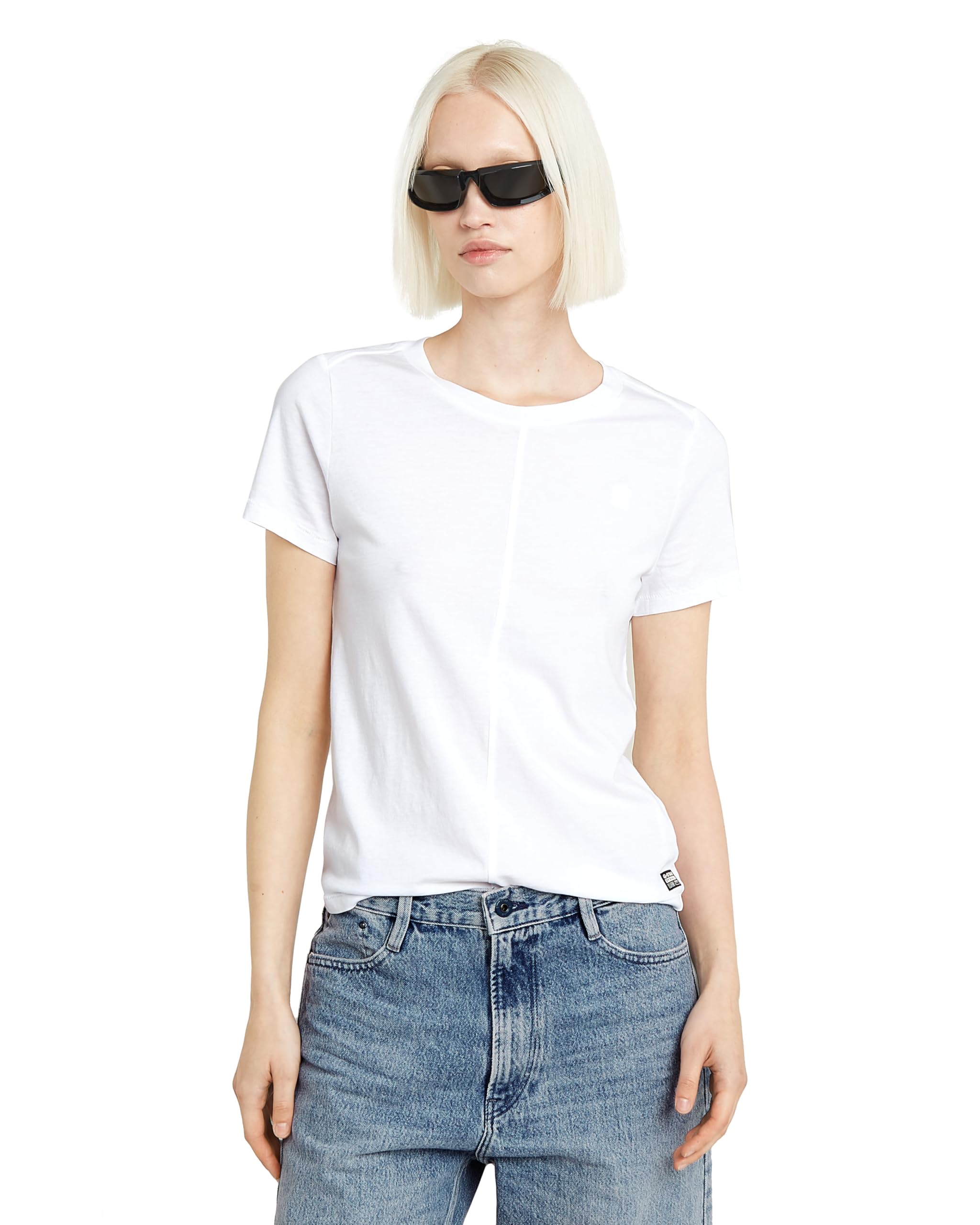 G-Star Women's Overdyed Front Seam Top, White (white D24499-4107-110), XS