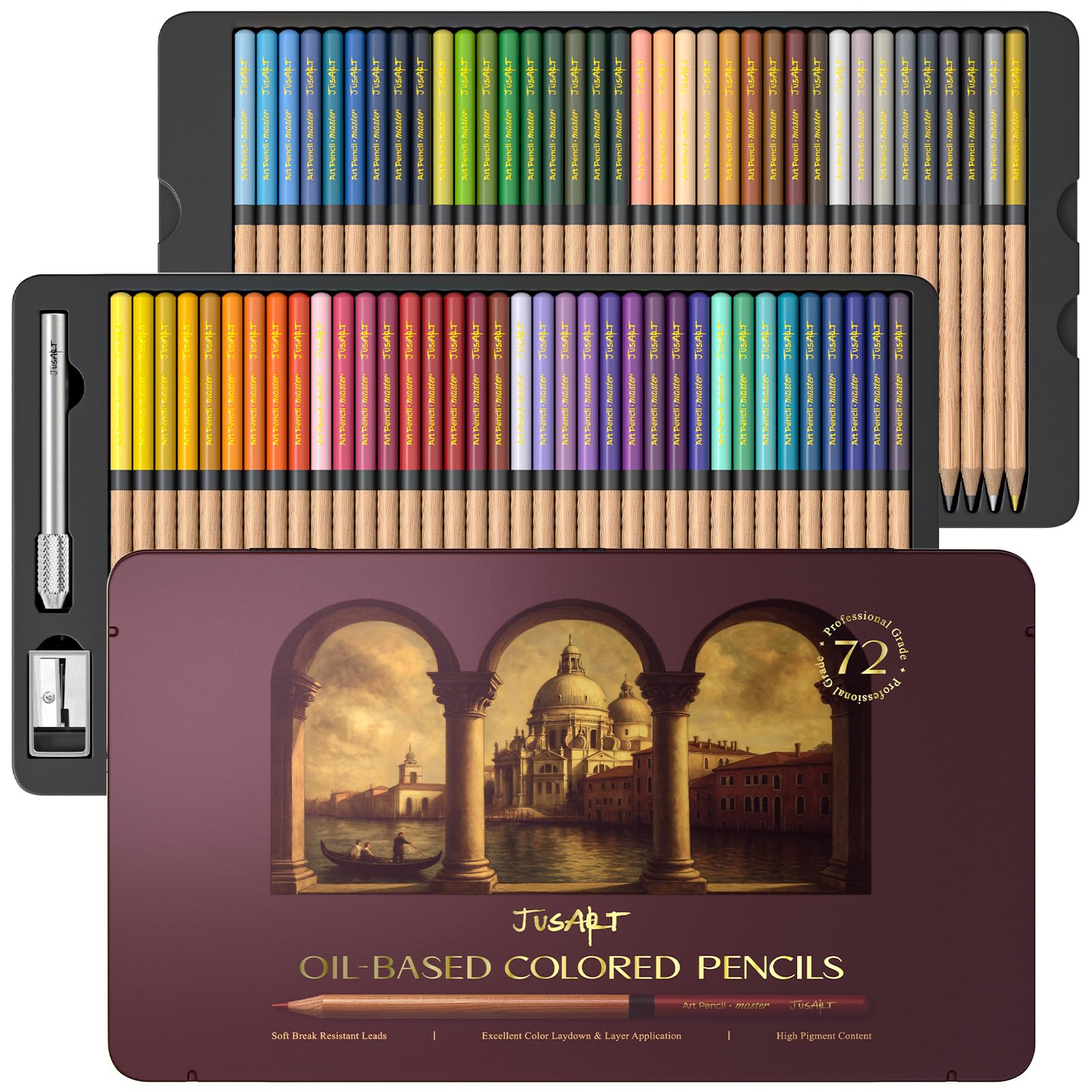 Amazon.com: JusArt 72 Oil-Based Colored Pencils – Soft Core