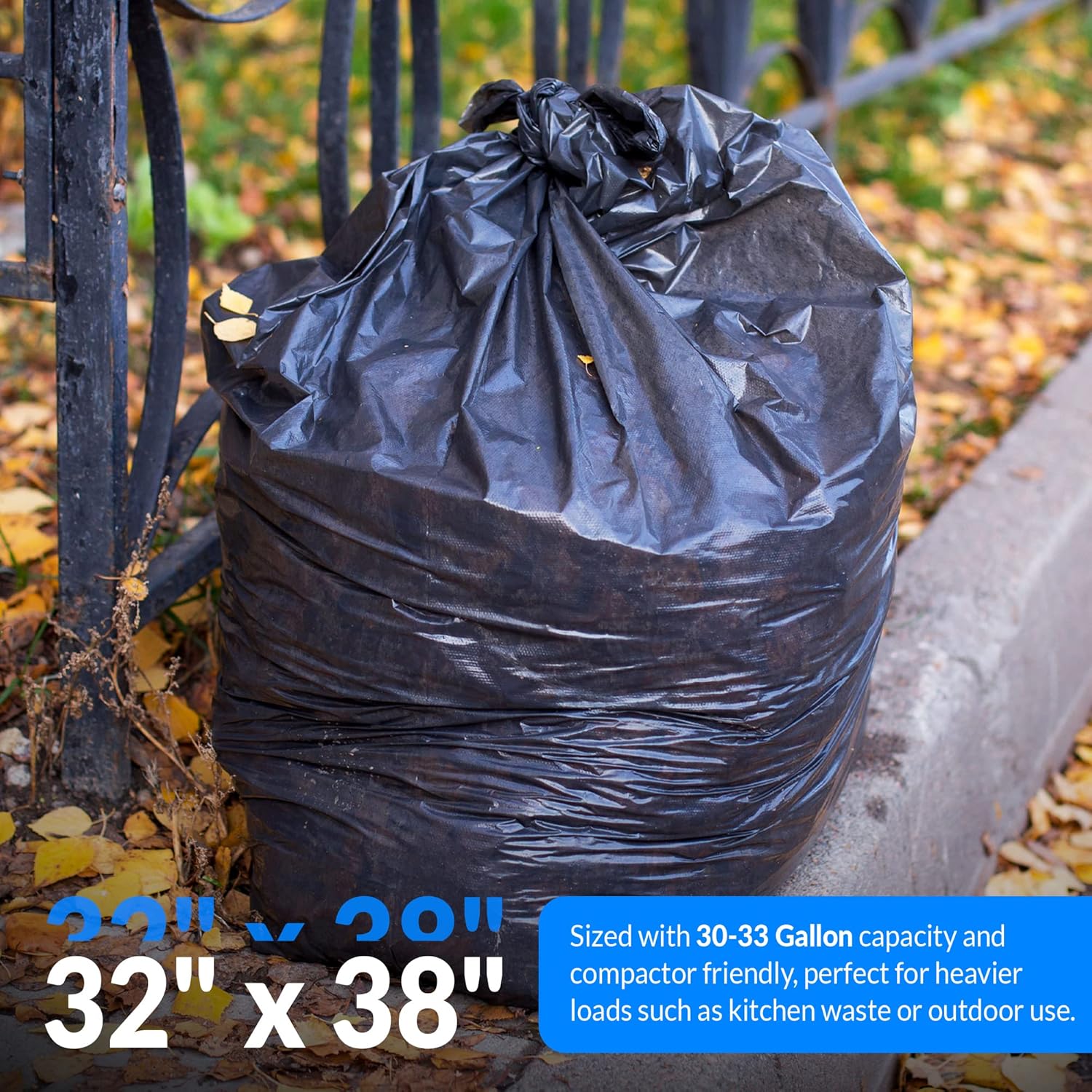 SuperValue 33 Gallon Trash Bags 125 Count Made in USA Heavy Duty