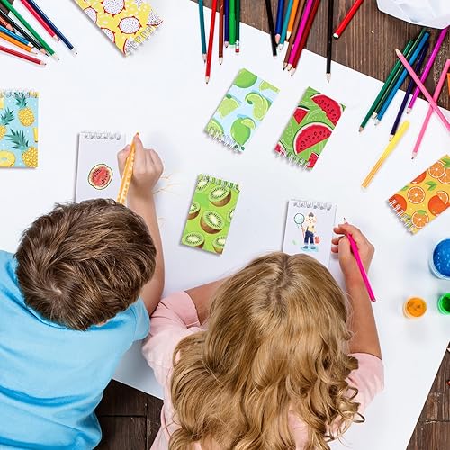 Miniatura 5 de Nezyo 24 cuadernos de bolsillo pequeños con espiral de fruta, cuaderno de notas pequeño de 2.36 x 3.94 pulgadas, regalos de fiesta de cumpleaños,