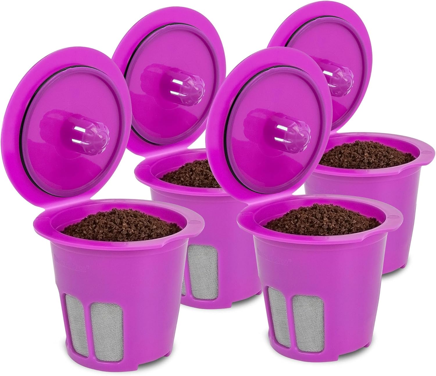 Perfect Pod Cafe Flow 1-Stream Reusable Coffee Pod Filter 4-PACK- K Cup Capsule Compatible with Keurig K-Mini Plus, K-Duo, K-Slim and Select Single Coffee Makers (See Full Compatibility Chart)