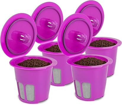 Perfect Pod Cafe Flow 1-Stream Reusable Coffee Pod Filter 4-PACK- K Cup Capsule Compatible with Keurig K-Mini Plus, K-Duo, K-Slim and Select Single Coffee Makers See Full Compatibility Chart