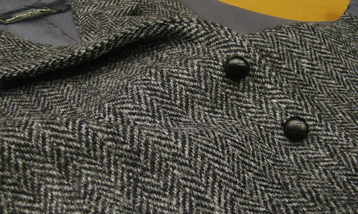 エルメス 極上カシミヤ ヘリンボーンツイード ジャケット S〜M