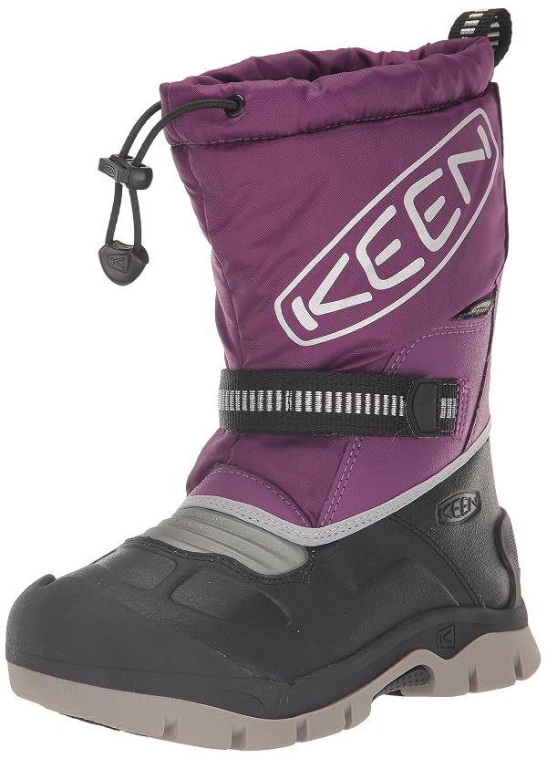 KEEN Unisex-Child Snow Troll Insulated Waterproof Pull On Winter Snow Boots, Charisma/Silver, 4 by KEEN - Used condition - US$22.15