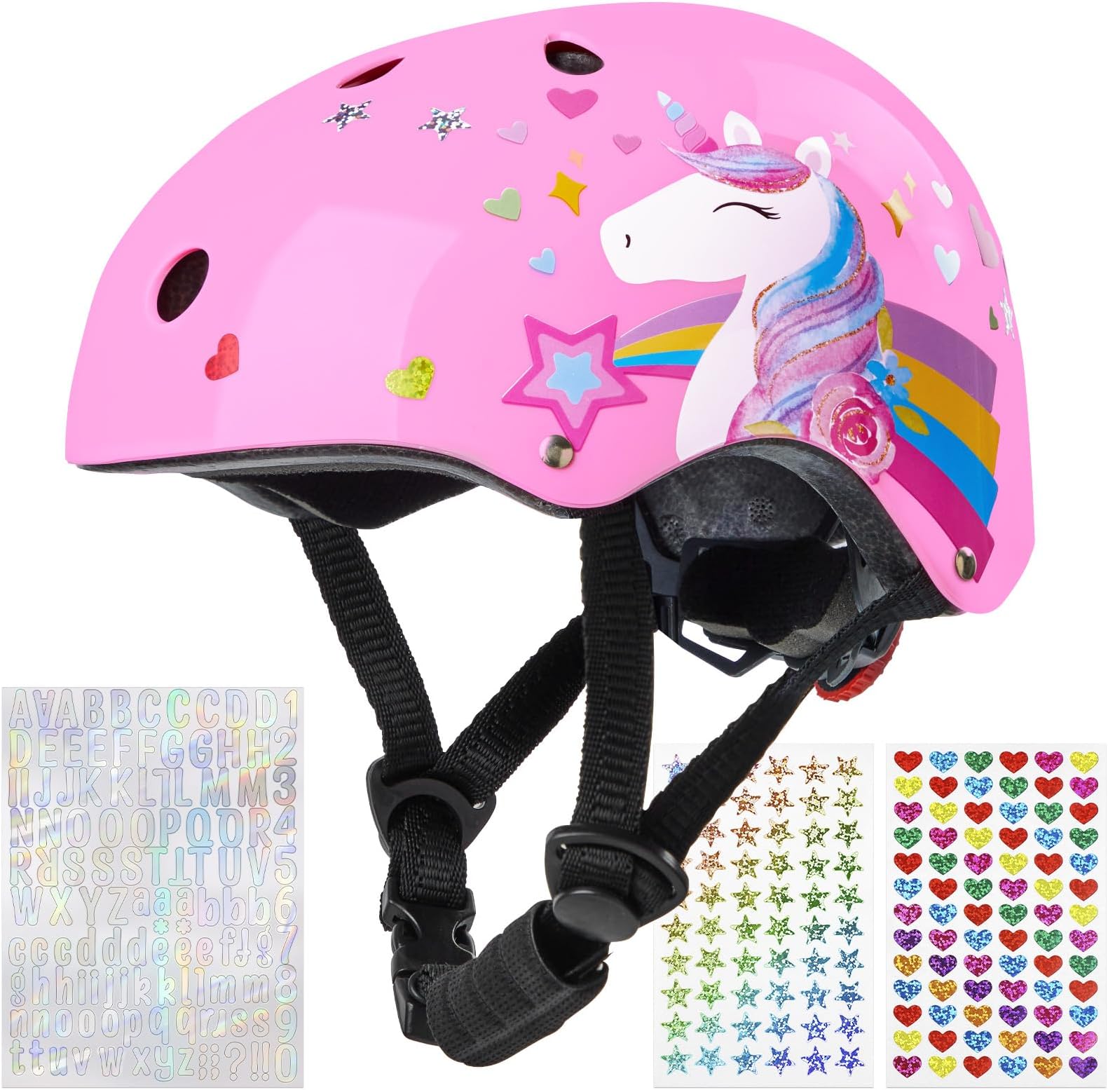 Kids Bike Helmet,Unicorn Castle Toddler Helmet Adjustable Skateboard Helmet Age 3-8 Years Cycling Skateboard Inline Skating Scooter