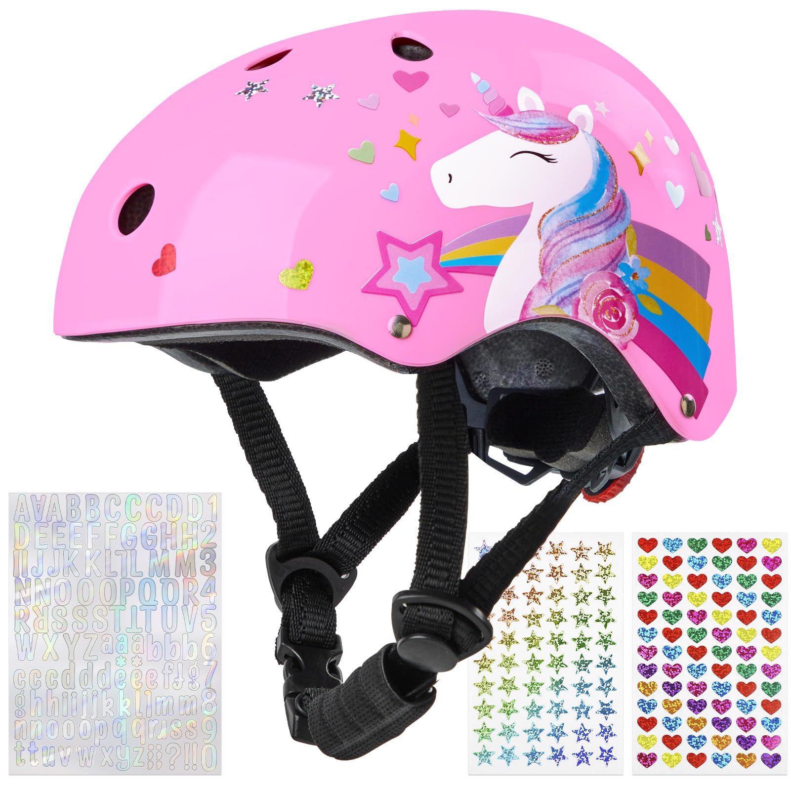 Kids Bike Helmet,Unicorn Castle Toddler Helmet Adjustable Skateboard Helmet Age 3-8 Years Cycling Skateboard Inline Skating Scooter