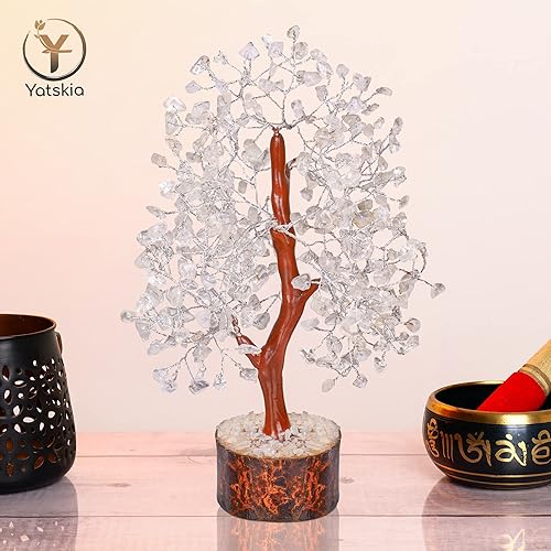 Miniatura 6 de Cristal de cuarzo transparente - Árbol de la vida de chakras, árbol bonsai, árboles artificiales, juego de cristal curativo, árbol de la suerte,