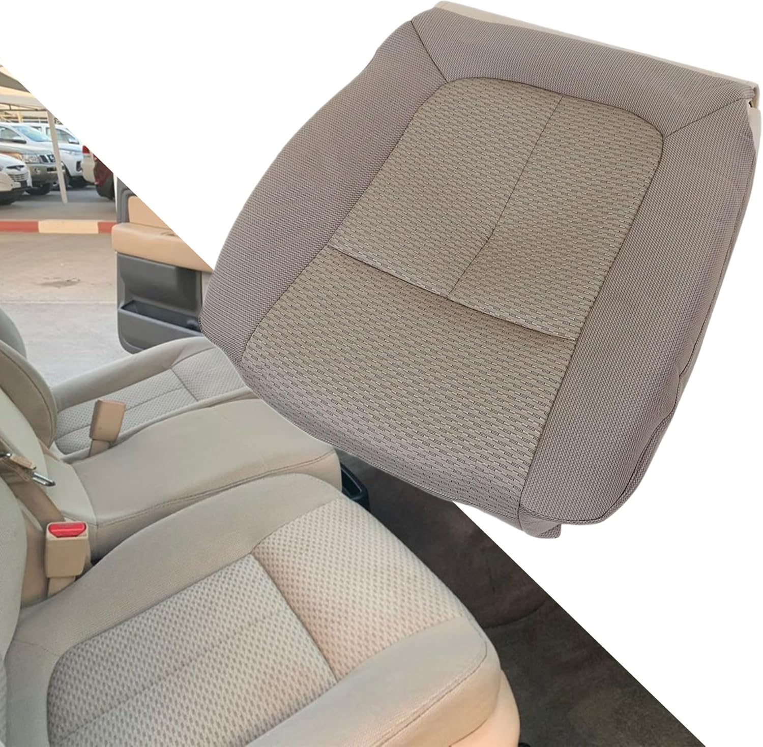 gxarts passenger side bottom replacement cloth seat cover tan #ma or ua or mw or fw compatible with ford f150 2011 2012 2013 2014