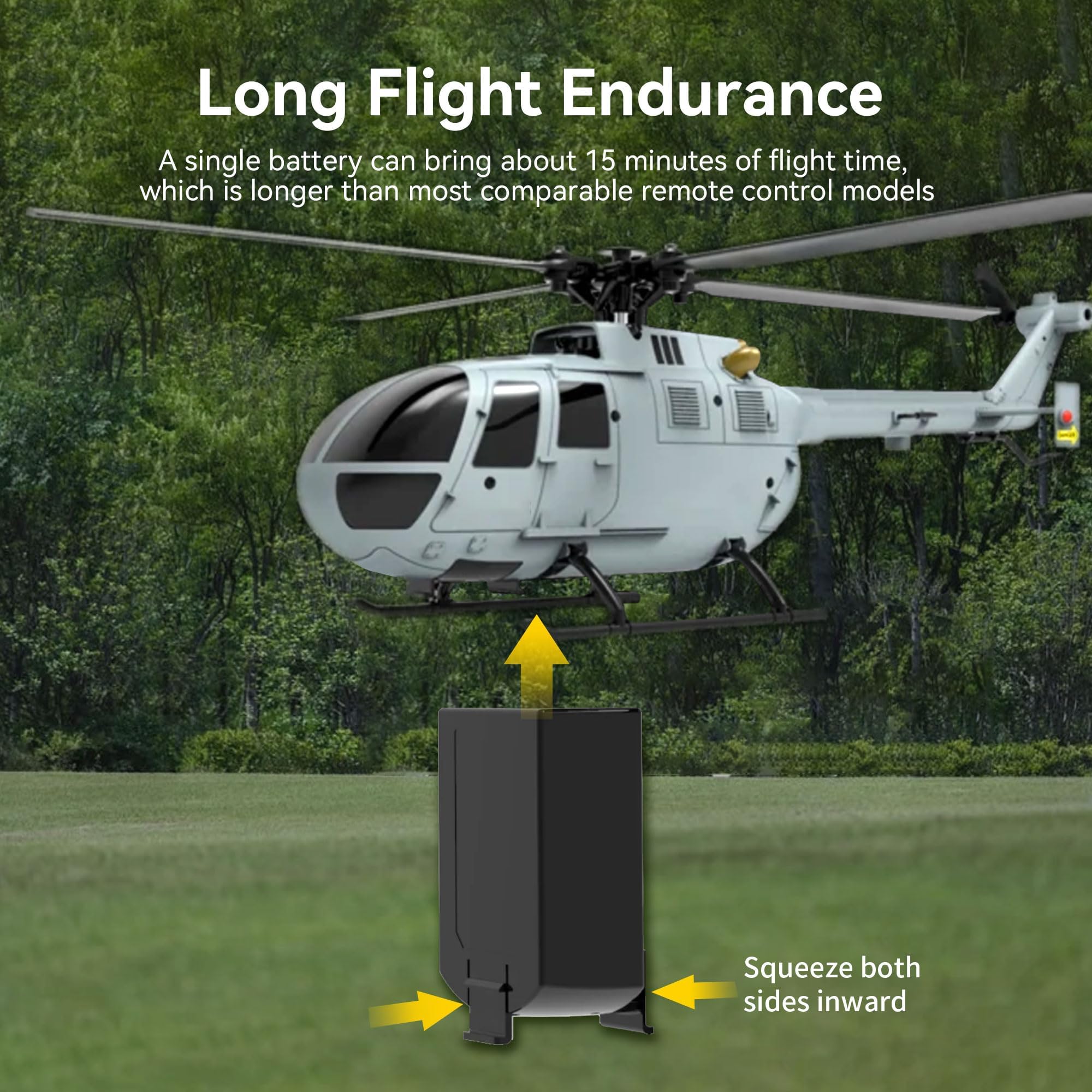 SPEEDY BEE Hélicoptère RC C186 – 4CH Sans Aileron – Gyroscope 6 Axes, Baromètre, Maintien D'Altitude – Batterie Modulaire 350mAh – Autonomie 15 Min – Parfait Débutant