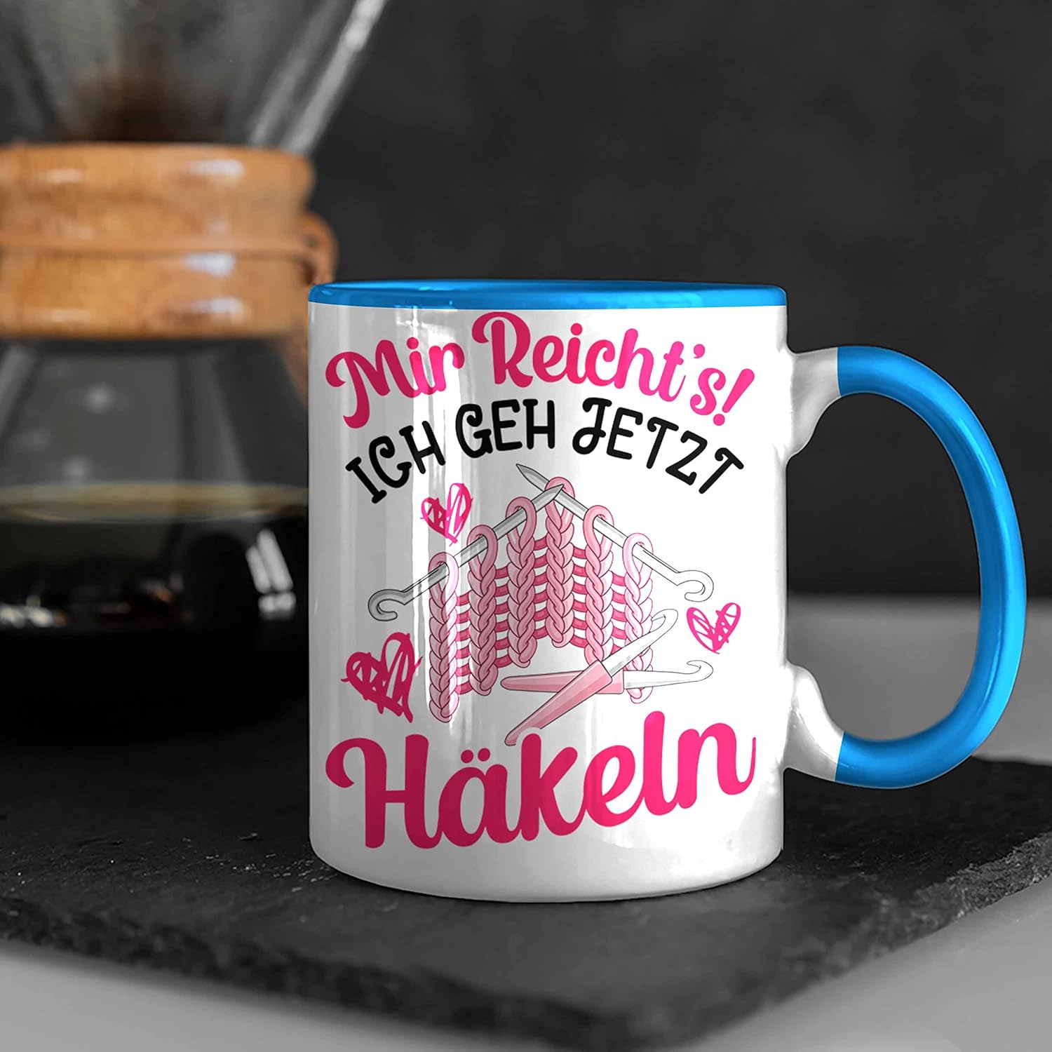 Trendation - Crochet Accessories Mug Gift Knitting Gifts Crochet Grandma Mir Reichts Ich Geh Crochet (Blue)