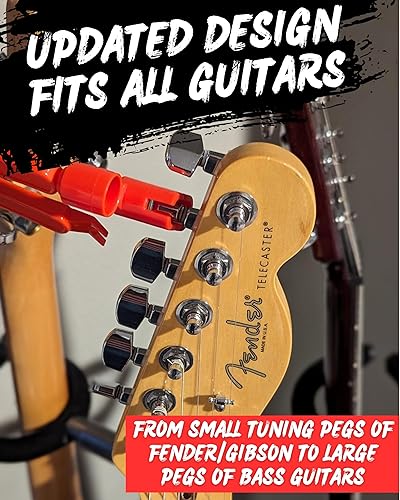 Miniatura 2 de Enrollador de cuerdas de guitarra, cortador de cuerdas y extractor de pasadores de puente, herramienta de guitarra 3 en 1 para guitarras acústicas y