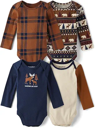 The Children's Place baby-boys And Newborn Long Sleeve Bodysuits 4-pack