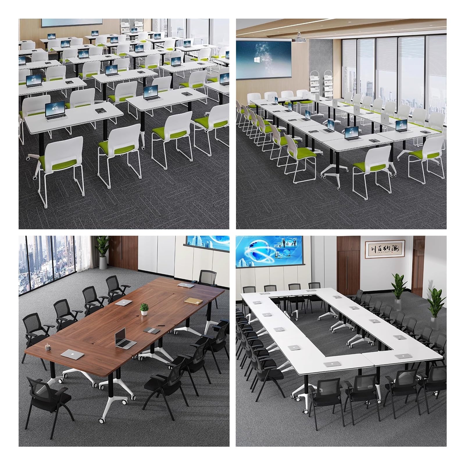 Table de conférence Pliante et Mobile, Bureau Multifonctionnel Assis-Debout pour Bureau, Salle de Formation, Salle de Classe, réception - Portable, Marron, 120 x 50 x 75 cm