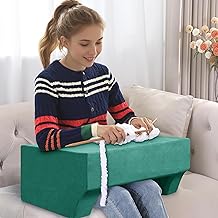 Rosebell Lap Desk Pillow | Portable Computer Table & Laptop Lap Desk for Sofa, Bed, Floor | Ergonomic Gaming Desk Table with Arm Rest | Work Desk Accessories for Reading, Gaming, Studying | Green