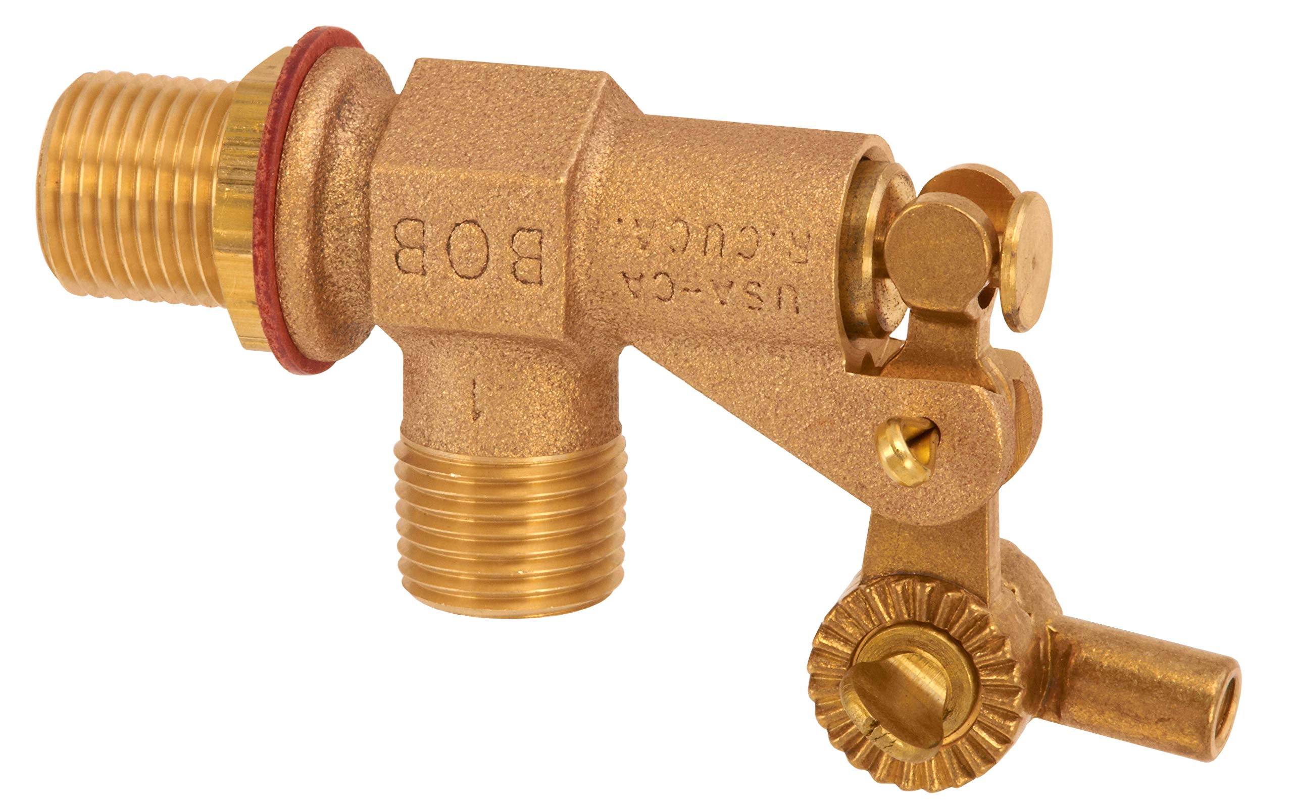 Robert Manufacturing - R700L-1/2 R700L Series Bob Red Brass Tank Wall Mounted Bulkhead Float Valve with Locknut and Gasket, 1/2
