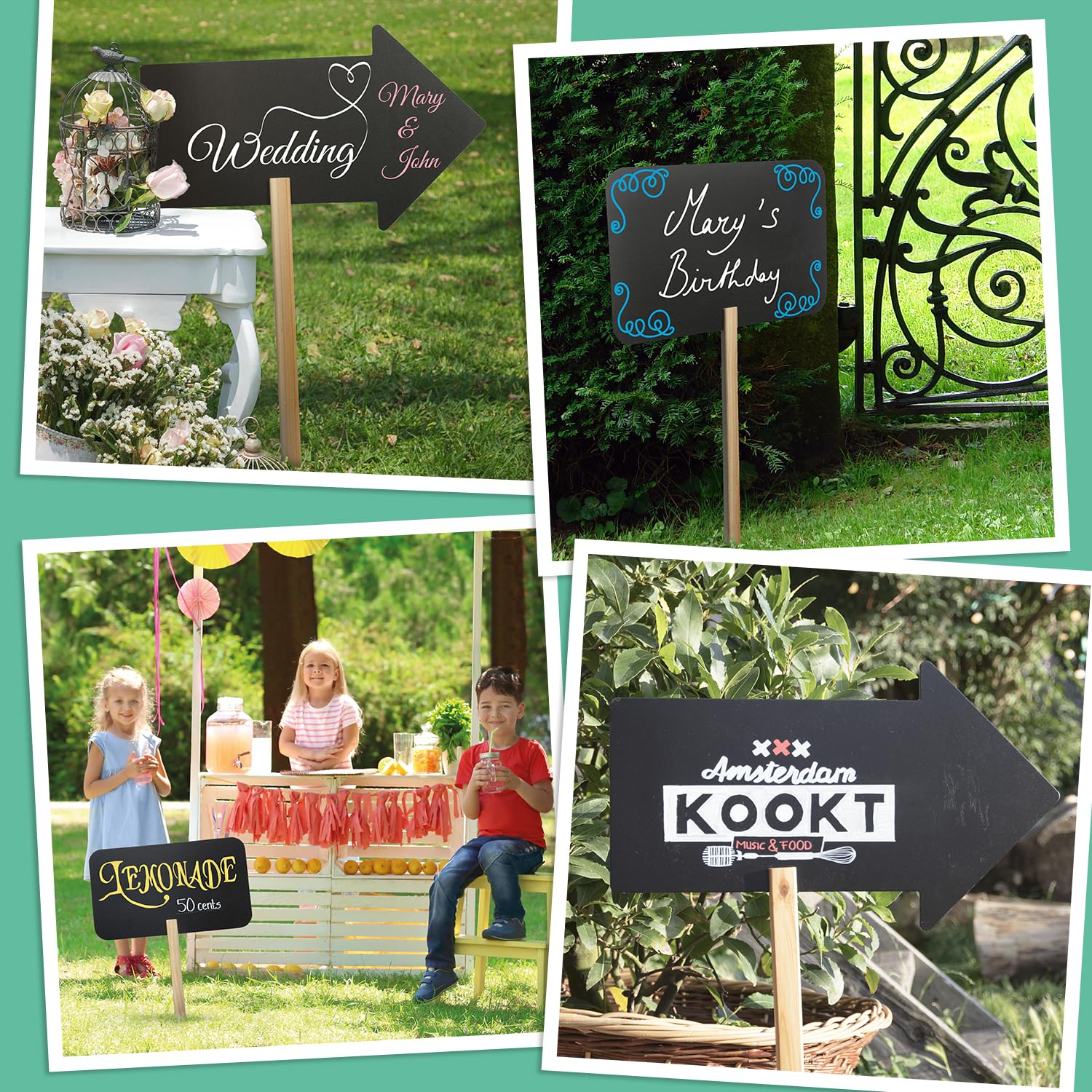 Lavagna A Freccia In Legno Con Pennarello - 49.2x67 Cm, Per Bar, Caffè E Negozi - Foto 7