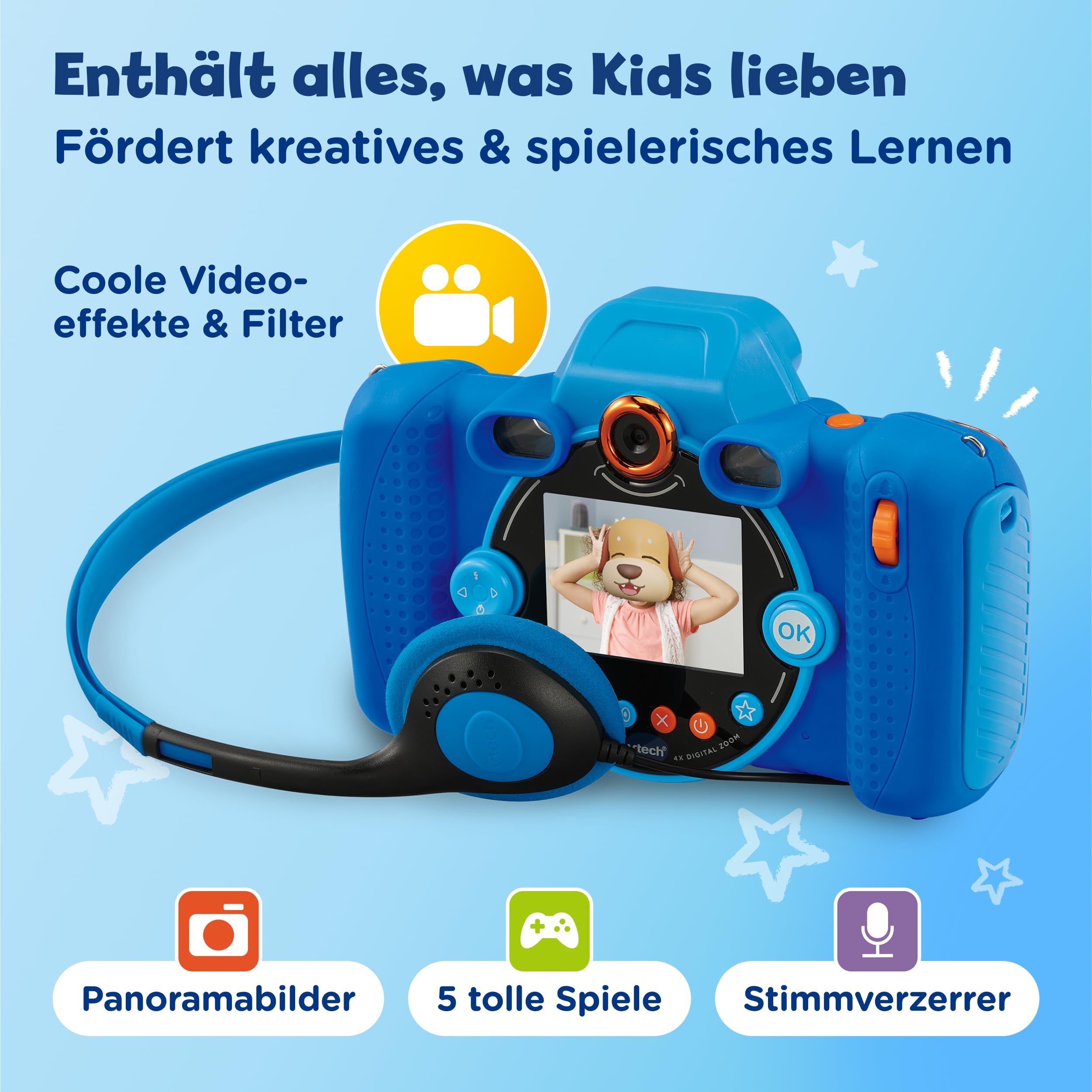 VTech KidiZoom Duo FX - Digitalkamera für Kinder mit Doppellinse