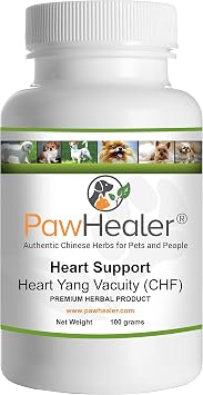 PawHealer Heart Support - Heart-Yang Vacuity CHF - Coughing, Gagging, Wheezing Due to Heart Condition - 100 Grams-Herbal Powder-Remedy for Dogs & Pets