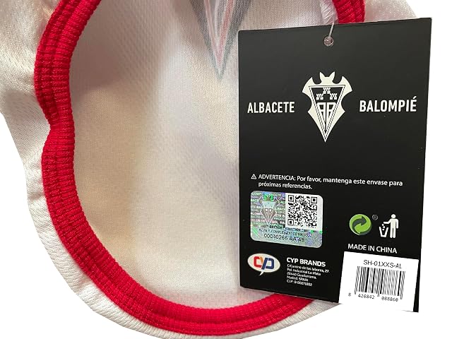 Foto 2 de 7 de ALBACETE BALOMPIÉ - Camiseta para Perro o Gato, 7 Tallas Disponibles, Equipación del Equipo, Talla XXS…