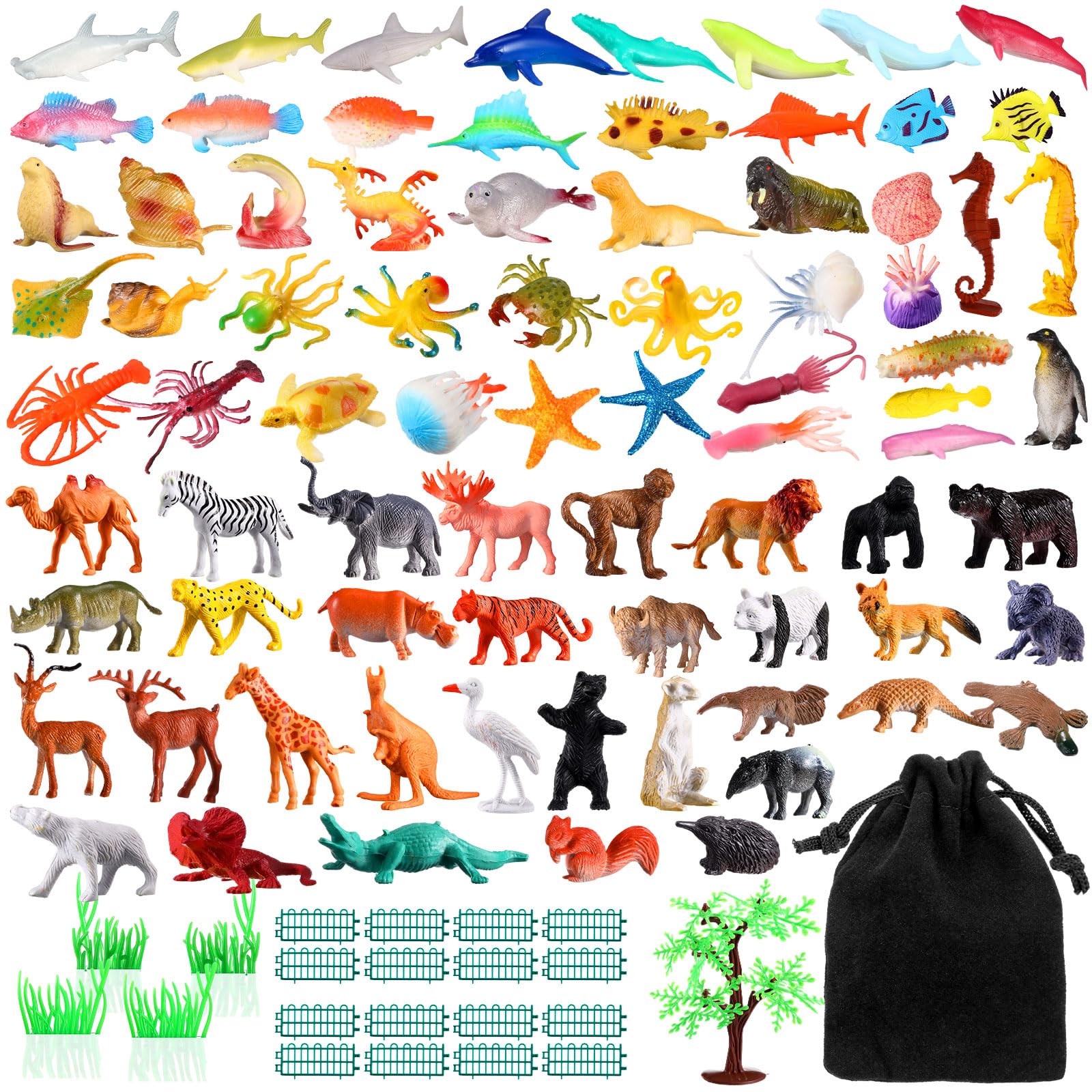 Amazon.com: WinnerWhy 105 Pcs Safari Animal Toys - Realistic