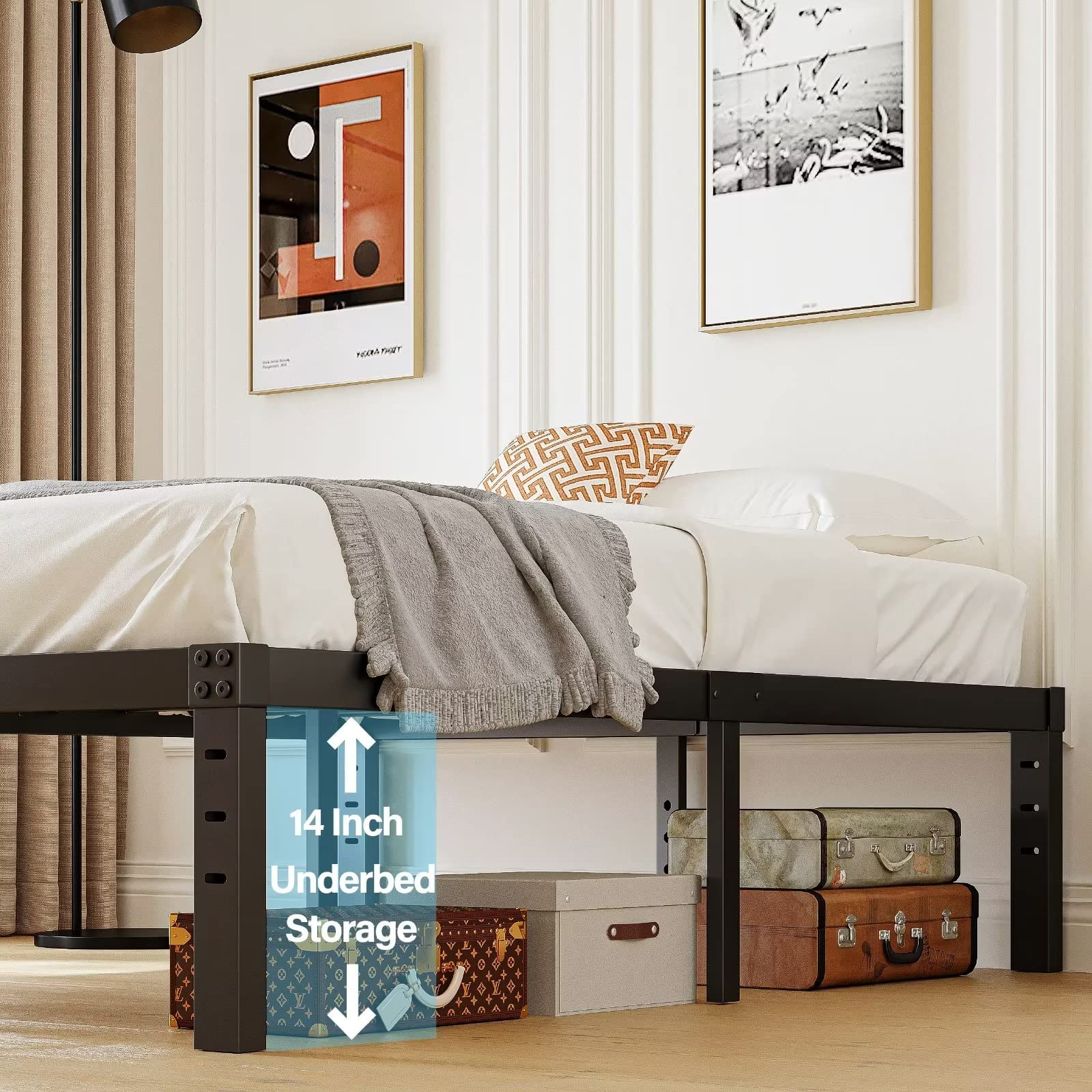 Amazon｜EZBeds キングサイズベッドフレーム 高さ14インチ キング