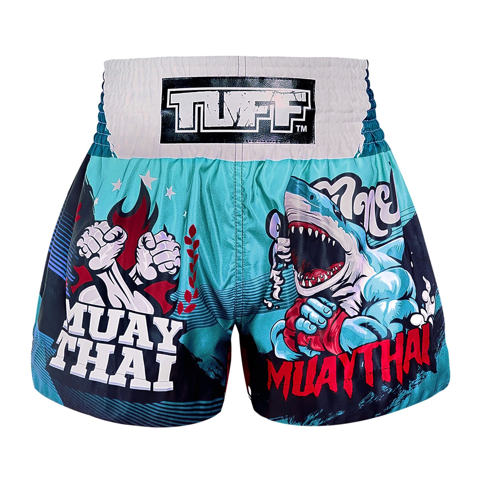 Tuff Sport Muay Thai Shorts Boxing Shorts Traditional Styles MMA Workout Kickboxing, Tuf-ms673-blu, Small
