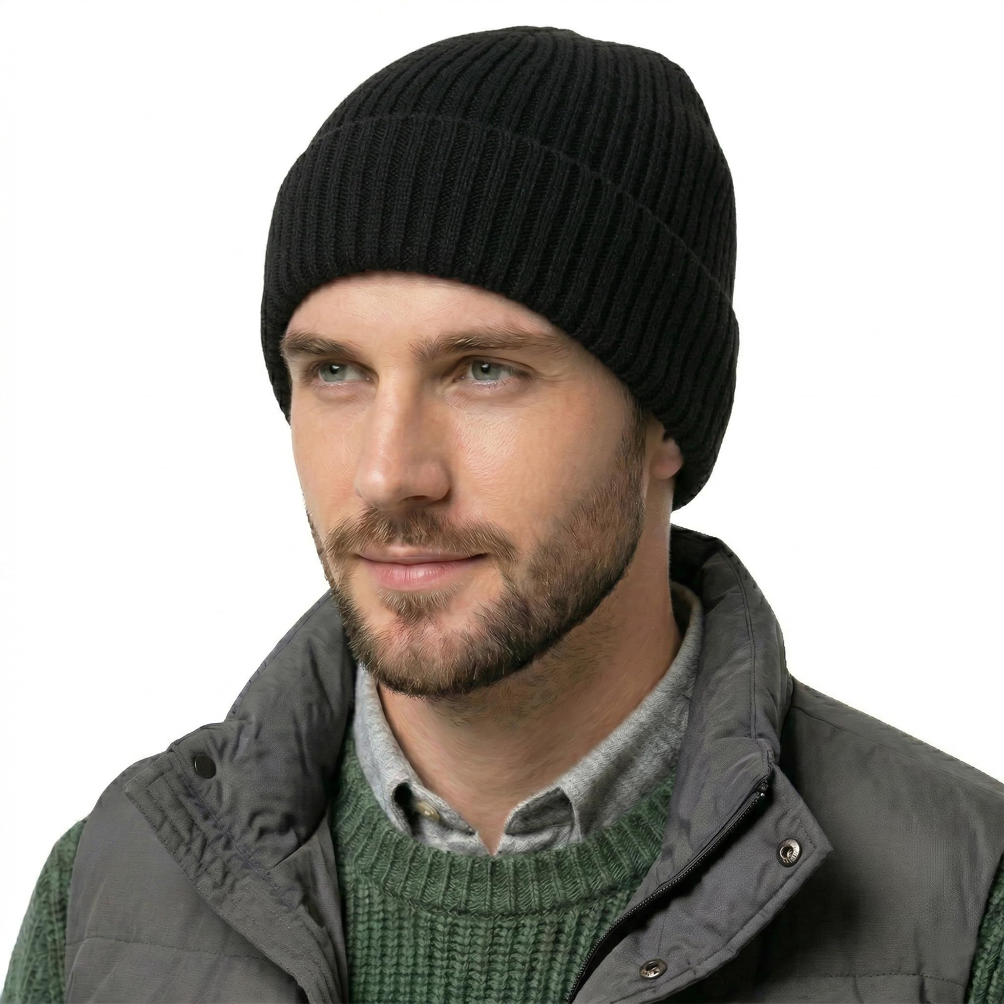 ZLYC Herren Winter Strickmützen Mode Warm Slouch Beanie Mütze