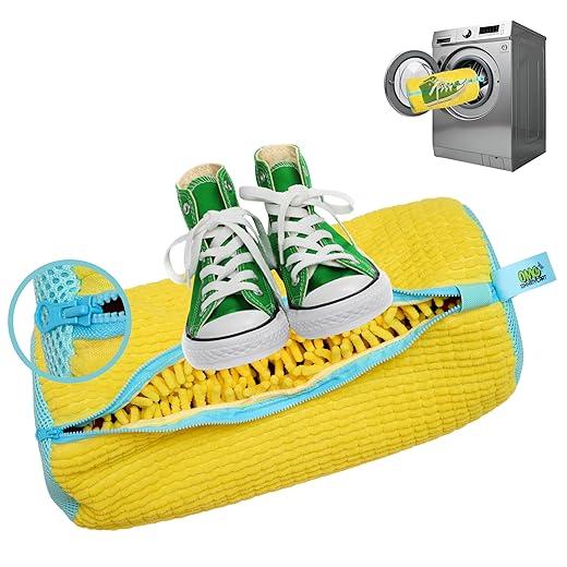Bolsa para máquina de lavar sapatos – Bolsa de roupa de tênis para lavadora e secadora, bolsa protetora de malha de chenille para sapatos com zíper YKK, durável e reutilizável para todos os sapatos