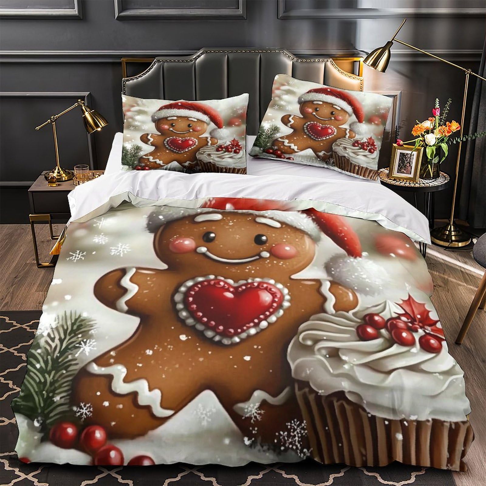 Housse de couette cerf de Noël 220x240 pour illuminer votre chambre en hiver