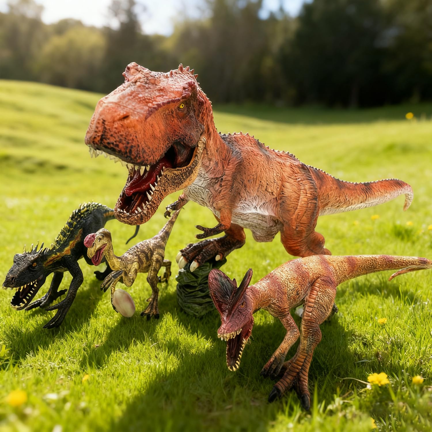 BIROHOSR Dinosaur Playset with 14" Indominus Rex & 8 Detailed Dino Figures - Image 4
