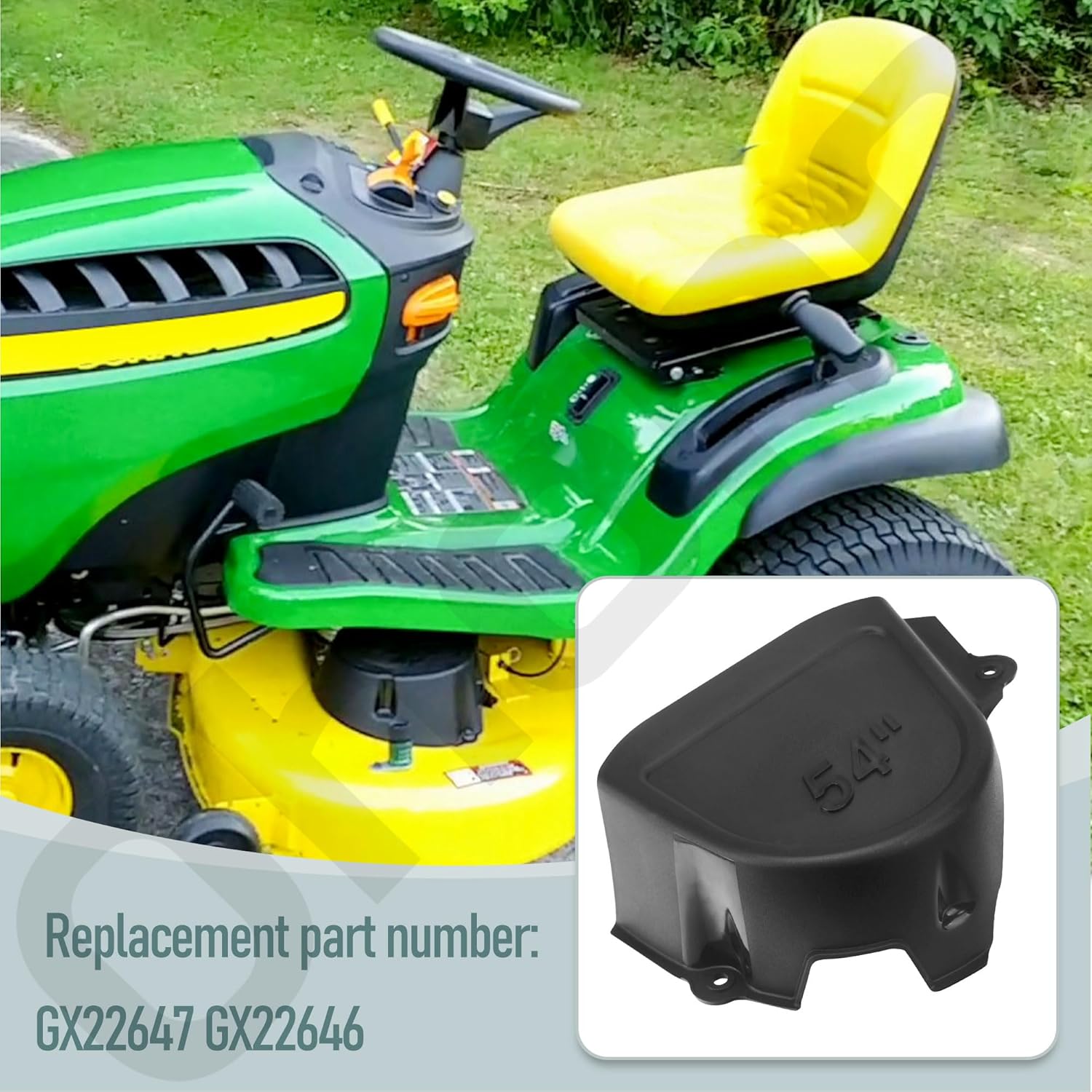 Ohoho GX22647 LH Shield & GX22646 Shield Compatible with Jo-hn Deere 54" Lawn Tractor - Fits Model 190C, D170, E180, G110, LA150, LA175