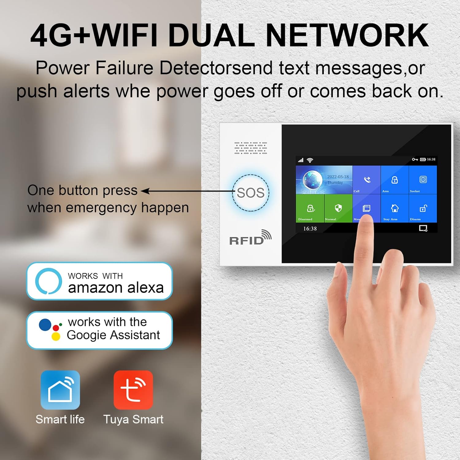 4G+WiFi Dual Network Alarm Panel