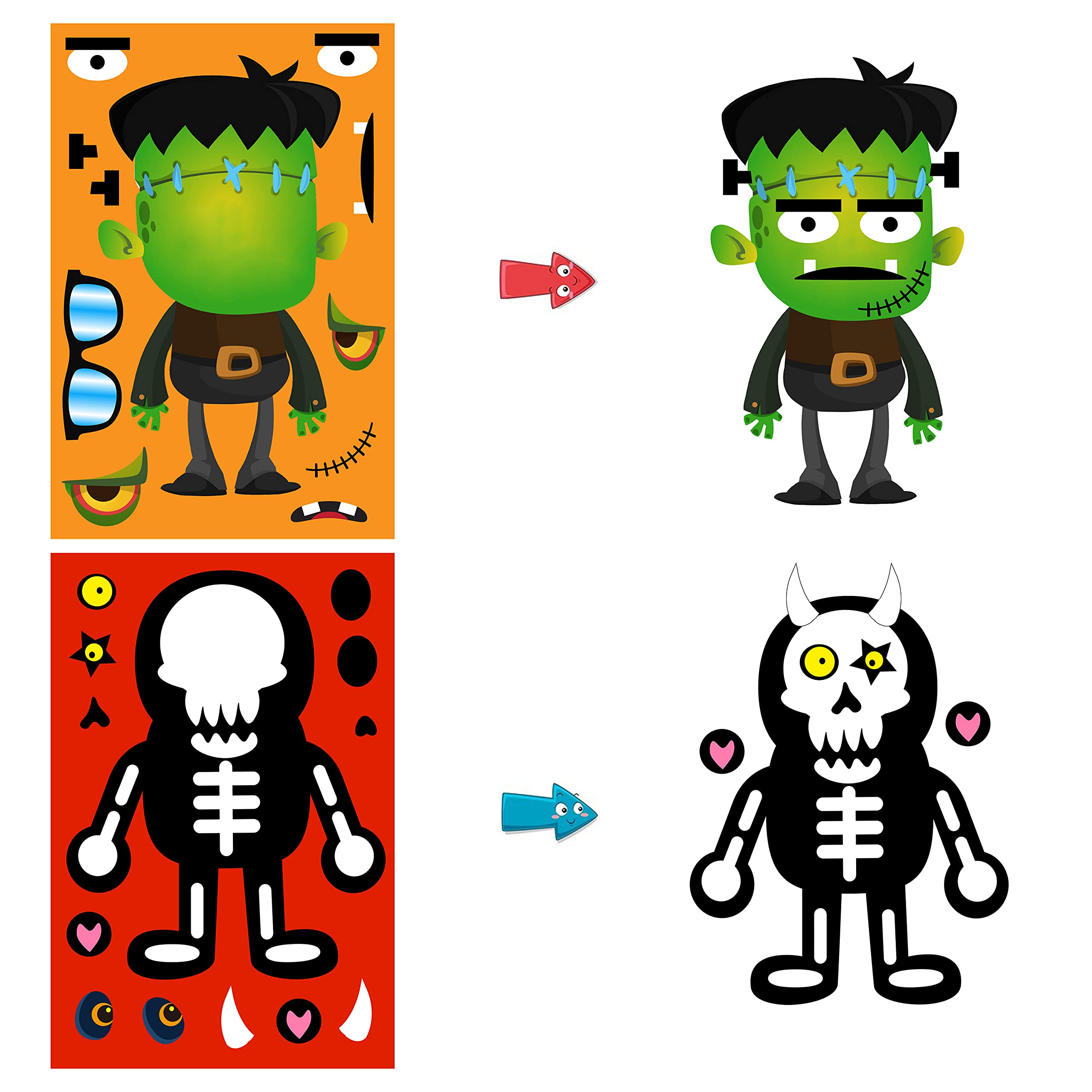 HRENCY Halloween Stickers - 40 Sheets Make Your Own Sticker Set, DIY Pumpkin Ghost Witch Craft - View #6