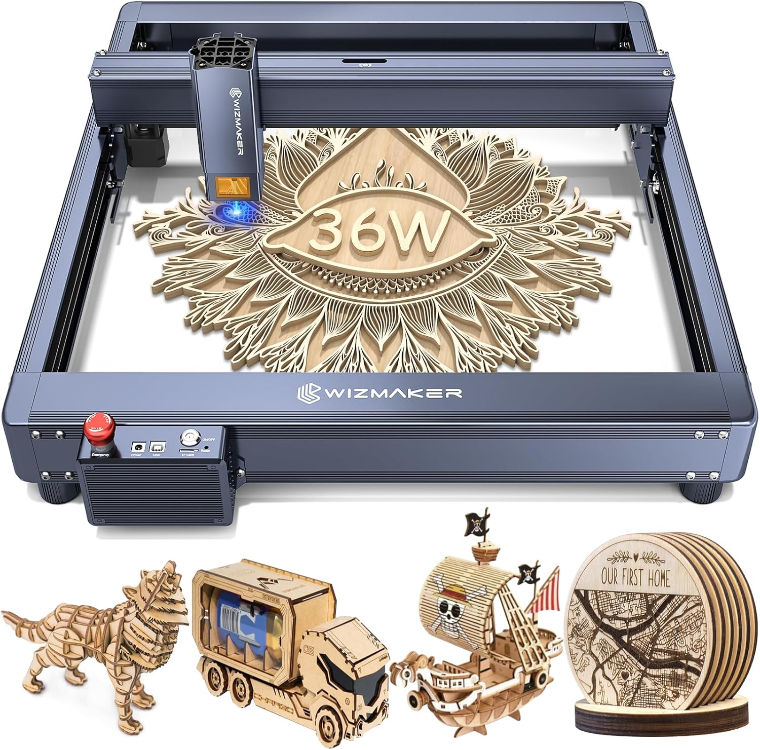 WIZMAKER L1 Laser Engraver, 36W Output Power Laser Cutter