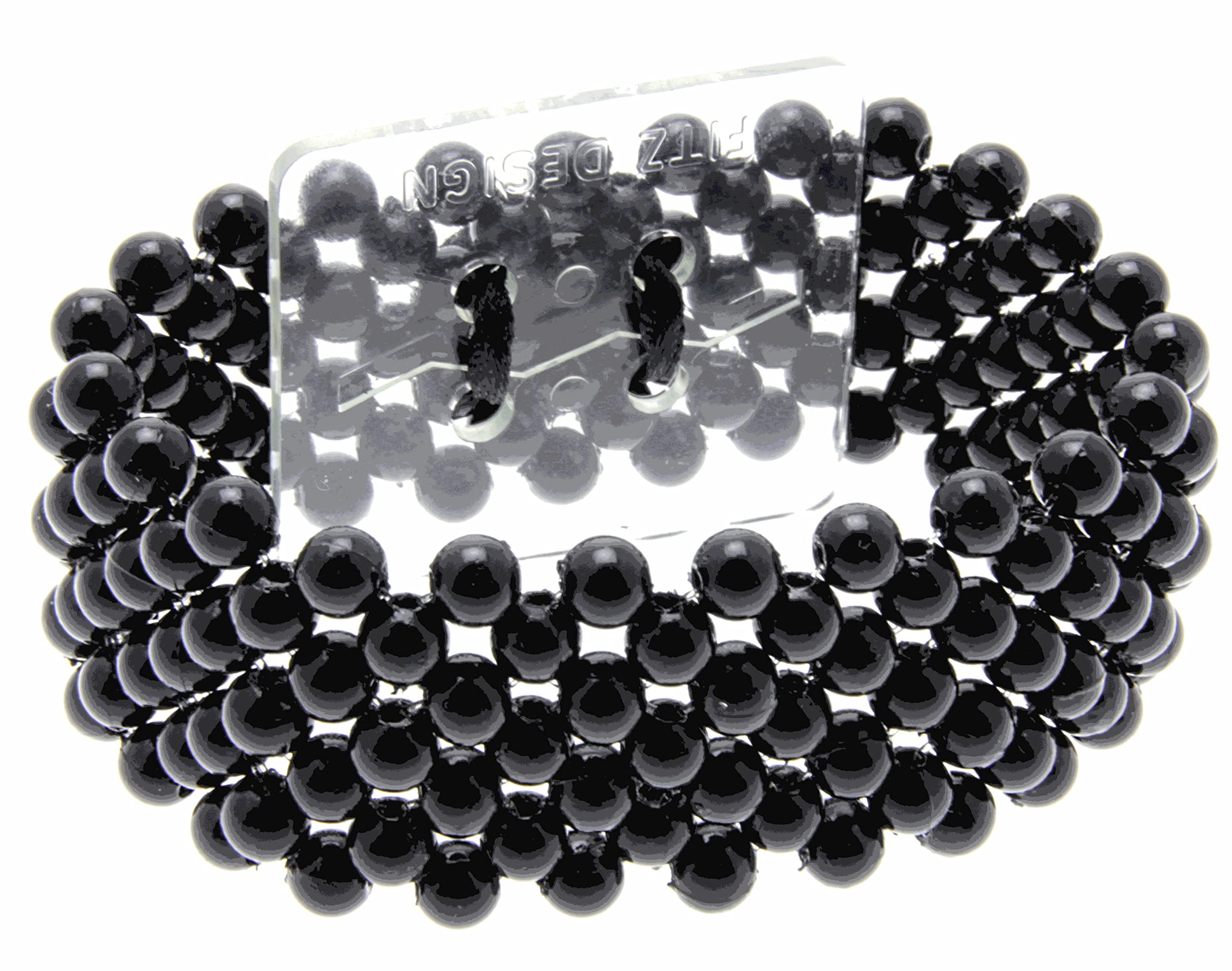 Corsage Creations Narrow Classic Beaded Corsage Bracelet | Elasticated Design for All Wrist Sizes | Easy-to-Use Plastic Attachment | Elegant & Durable | Ideal for Weddings & Special Occasions (Black)