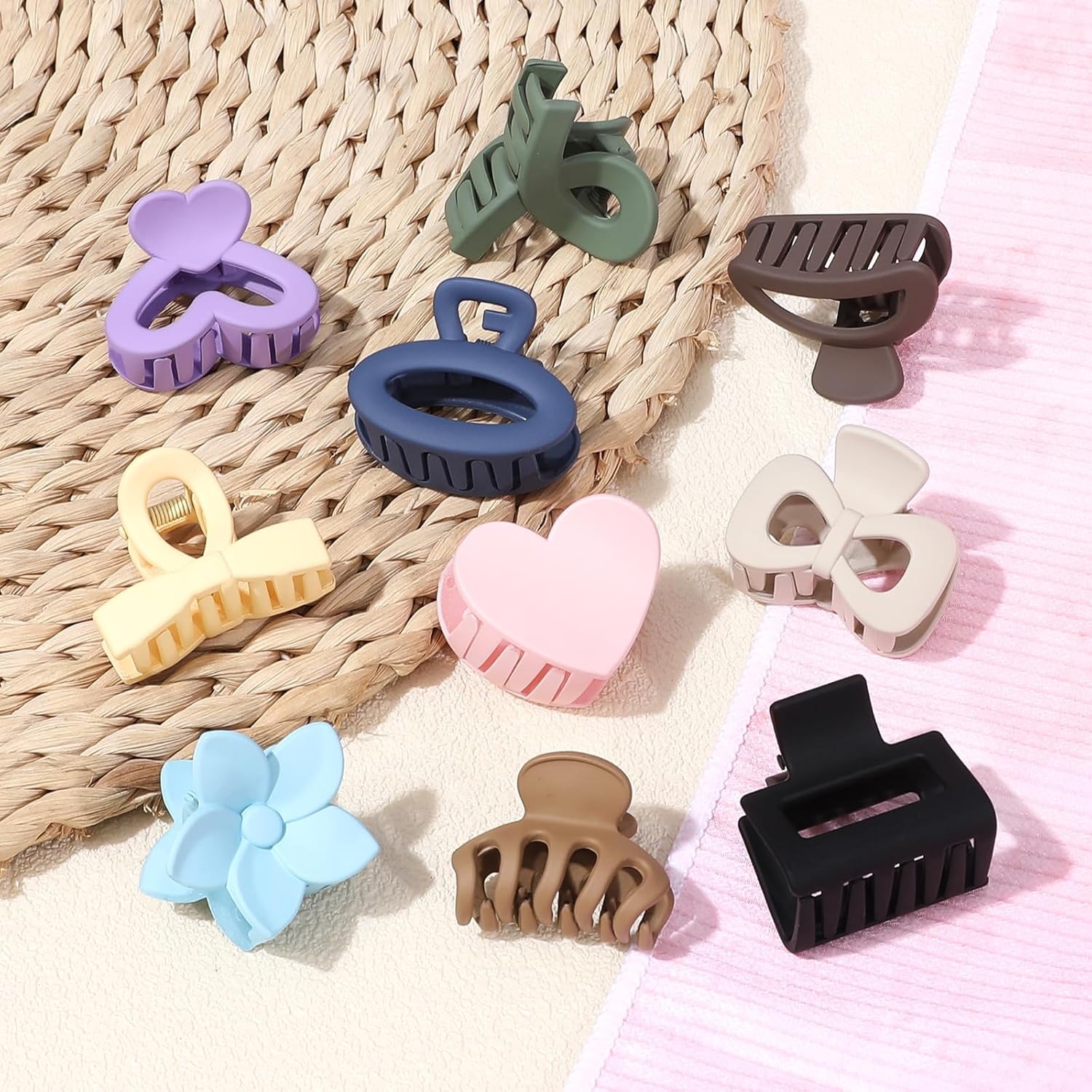10 Pack Mini Hair Clips 1.5 Inch Small Claw Clips for Women Girls 10 Styles Nonslip Matte Hair Accessories - Image 5