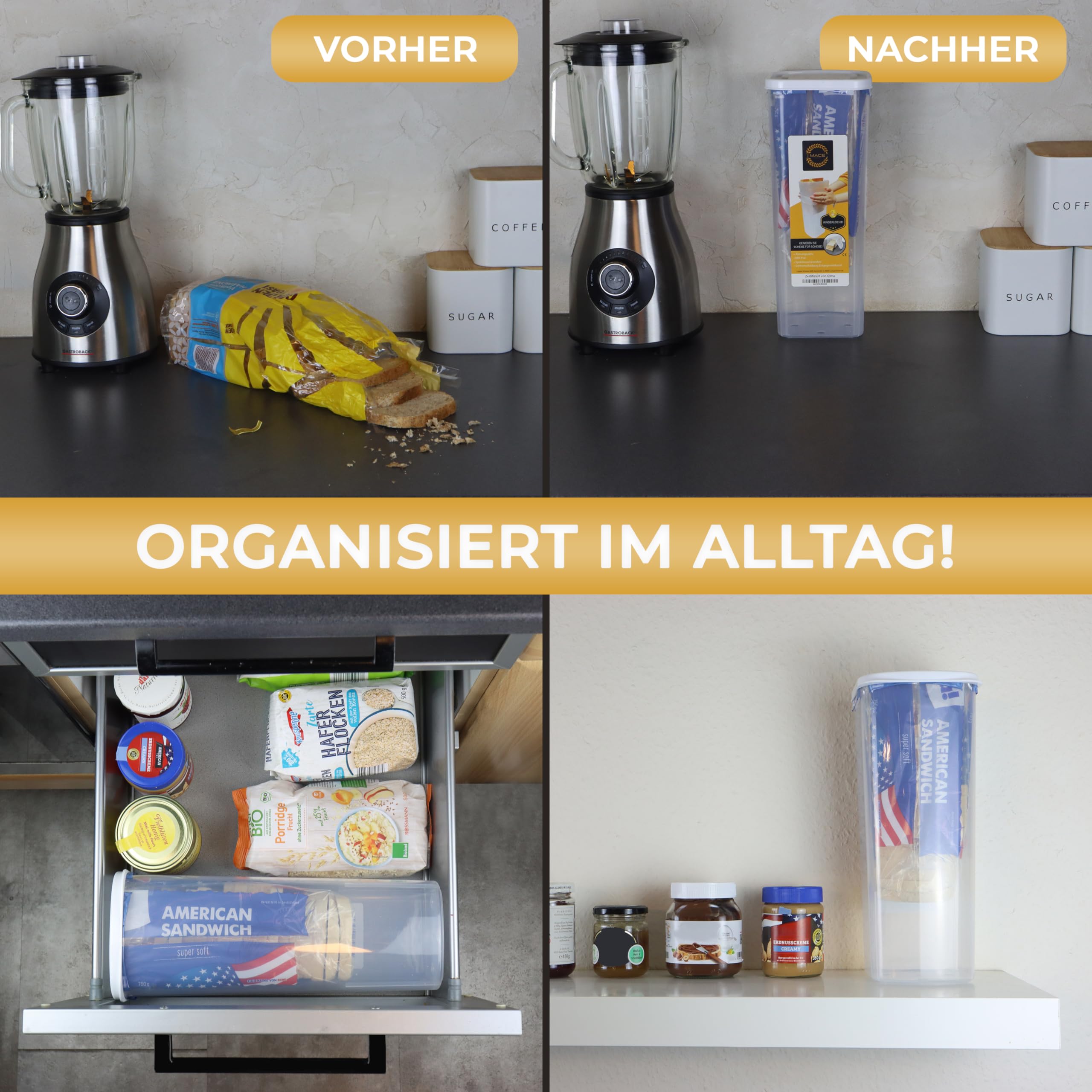 Edelstahl Brotbehälter 6000 Ml Mit Griff – Luftdicht, Ofengeeignet, Für Brot & Snacks