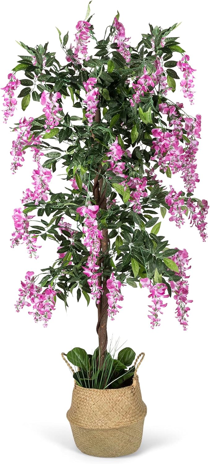 Artificial Ficus Wisteria Tree, 72 Inches Tall Fake Floor