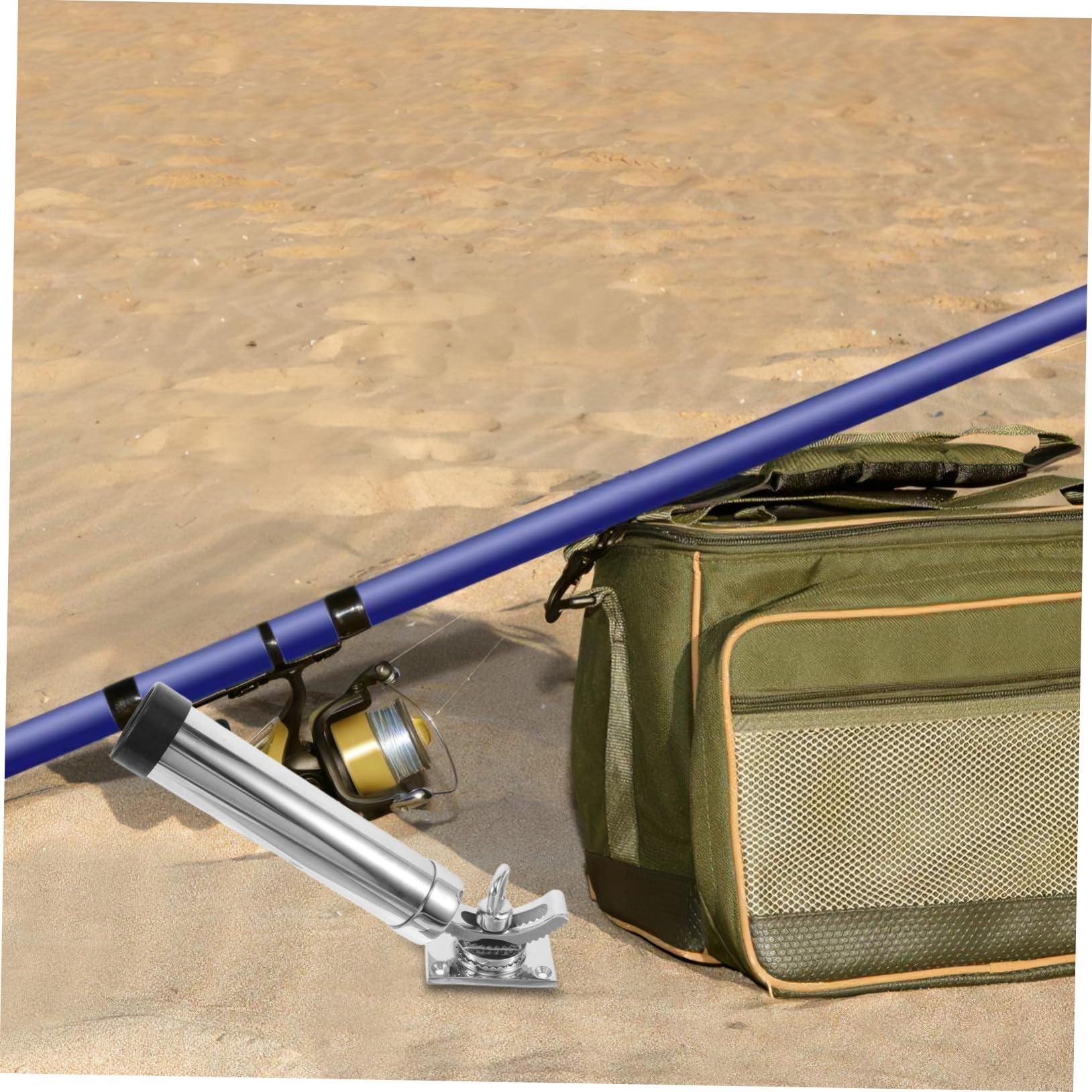 KOMBIUDA Canna in Acciaio Supporto Girevole Regolabile per Yacht Kayak e Imbarcazioni Staffa Fissa Marina per Montaggio su Ponte Compatibile con Diversi Modelli Canna