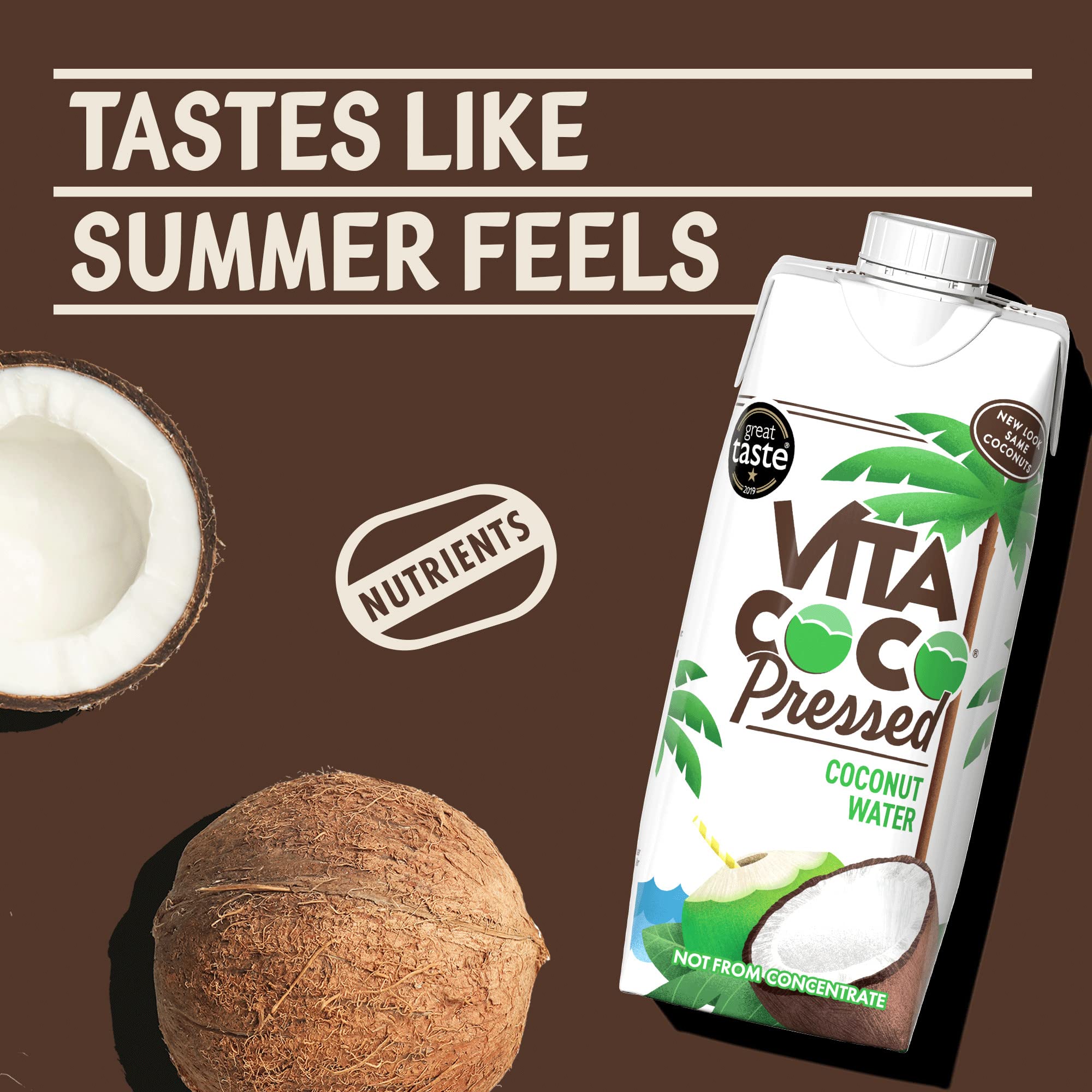 Vita Coco Pressed Coconut Water (330ml x 12) Naturally Hydrating